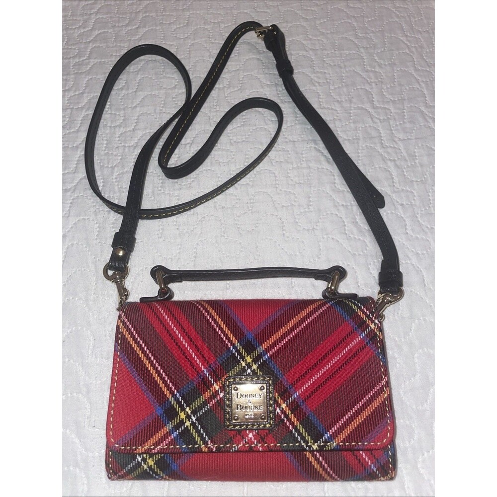 Dooney & Bourke Mini Crossbody Wallet Handbag Fabric Top Handle Bag Preppy